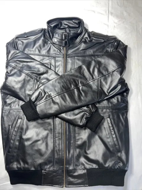 Men’s Rider Motorcycle Black Cowhide Leather Jacket 0.9mm Thickness