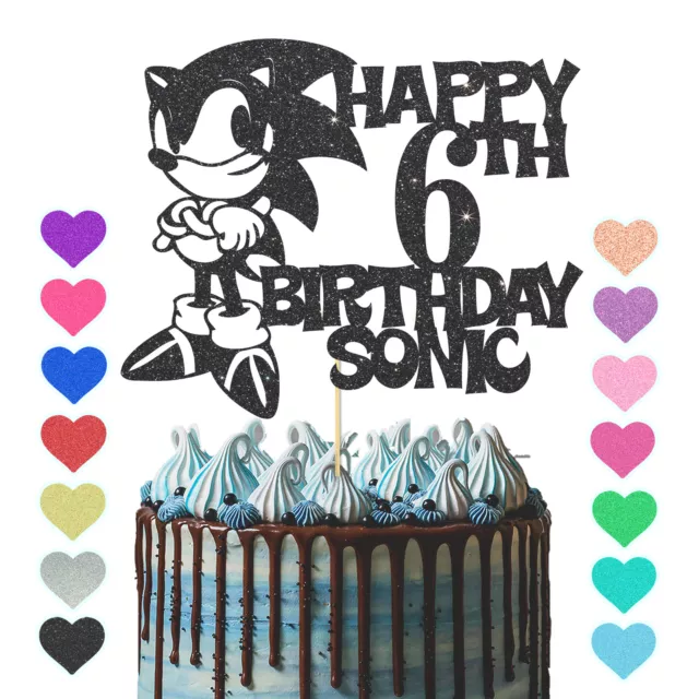 Super Sonic the Hedgehog Birthday Cake Topper and Age Item