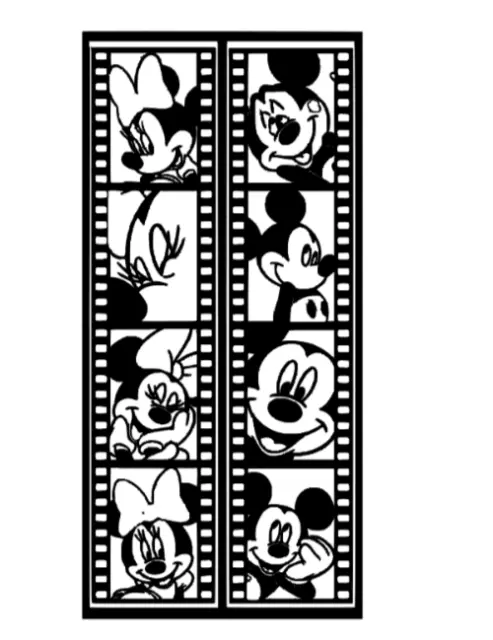 Mickey and Minnie mouse having fun on a photo shoot IRON-ON