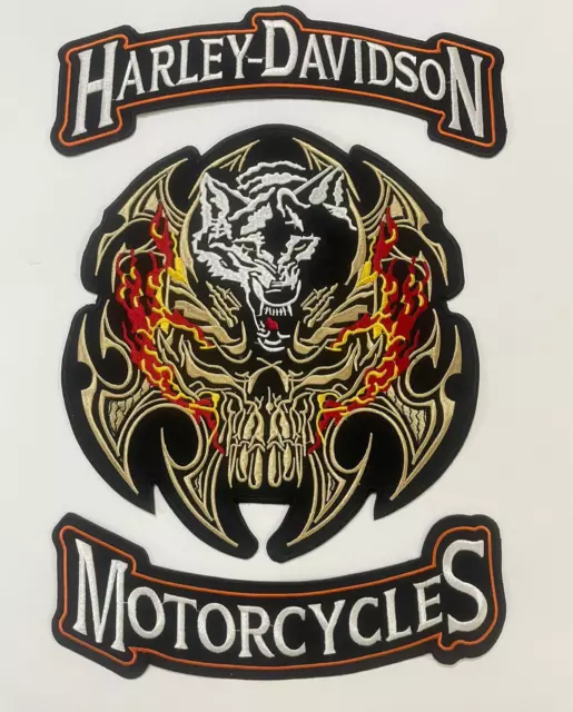 Harley Davidson Embroidered Logo Iron on Patch 4 X 1.75 Pack of 2 Ship From  US 