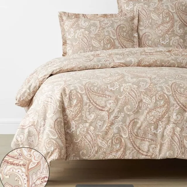 The company store Vintage Paisley Classic Cool Cotton Percale Bed Duvet Cover