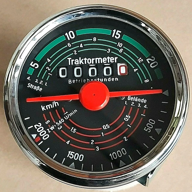Traktormeter Tacho Passend Für Eicher – Rechtsdrehend, Bis 20 Km/h, 60292
