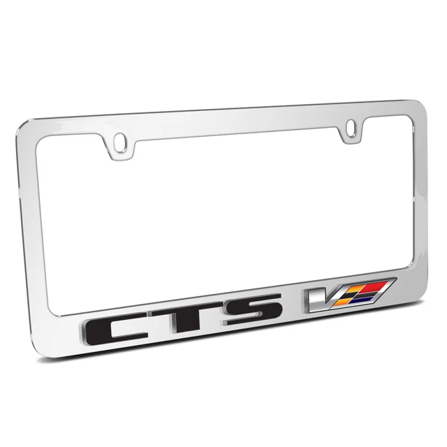 CADILLAC CTSV 3D Embossed Letters on Mirror Chrome Metal License Plate