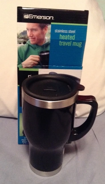 EMERSON 14 fl oz. Stainless Steel Heated Travel Mug 12V Auto Power Adapter