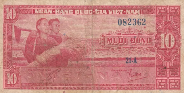 South Vietnam banknote 10 dong  (1962)    P-5  VF