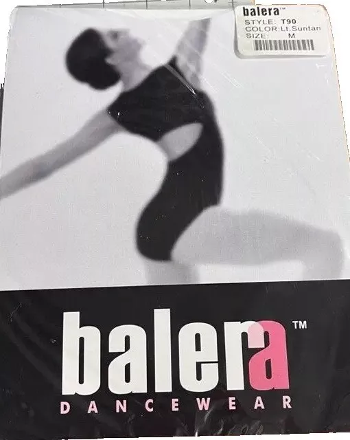 BALERA Dancewear Tights Adult M Footed Microfiber LT Suntan Sealed Dance Workout