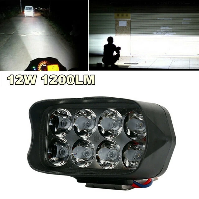 Biqing Universal Moto Spots Phares LED, 9 LED Moto Conduite Feux De Brouillard Lampe Auxiliaire Feux De Jour 12V 24V