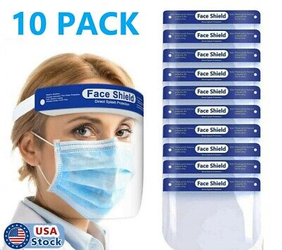 10Pack Safety Full Face Shield Reusable Protection Cover Face Eye Cashier Helmet