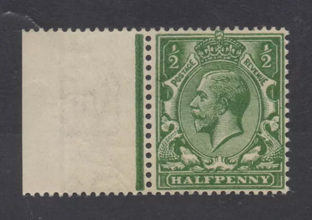 GV - 1912. 1/2d dp green on toned paper + RSP certificate. Superb MNH. Scarce!