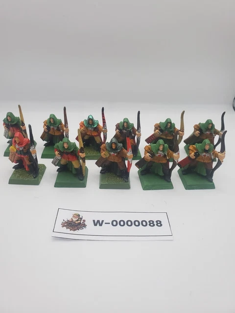 Lot Warhammer Battle - Elfes Sylvains : 8 Archers + État Major (OOP - Hors Production)