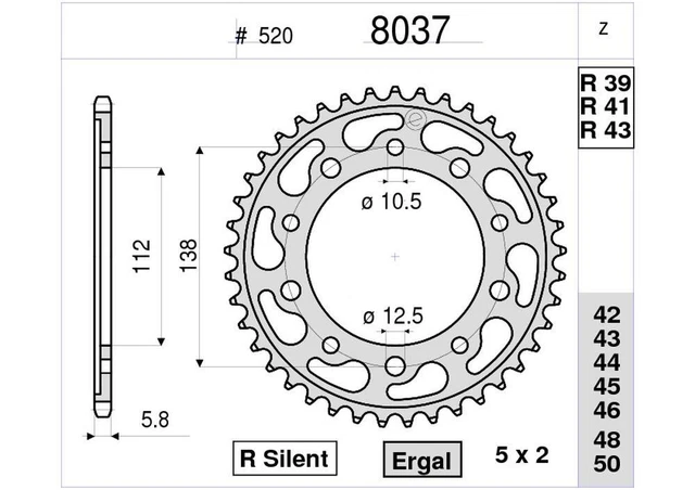 368037348 - Prof.ergal Yamaha R6 Step 520 Transmission Crown