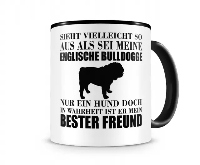 Samunshi Englische Bulldogge mein bester Freund Hunde Tasse Kaffeetasse Teetasse