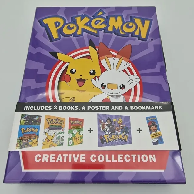Pokemon 3 Bücher BOX SET mit Poster UND Buchmarke kreative Sammlungen VERSIEGELT 2