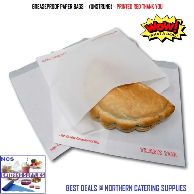 White Greaseproof Paper Bags Food Takeaway Cookie Sandwich Kraft bag THANK YOU