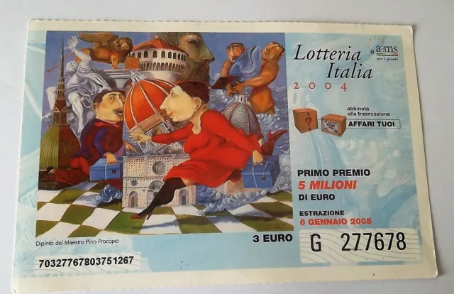 Biglietto Lotteria Italia 2004 ( Estrazione 6 Gennaio 2005)