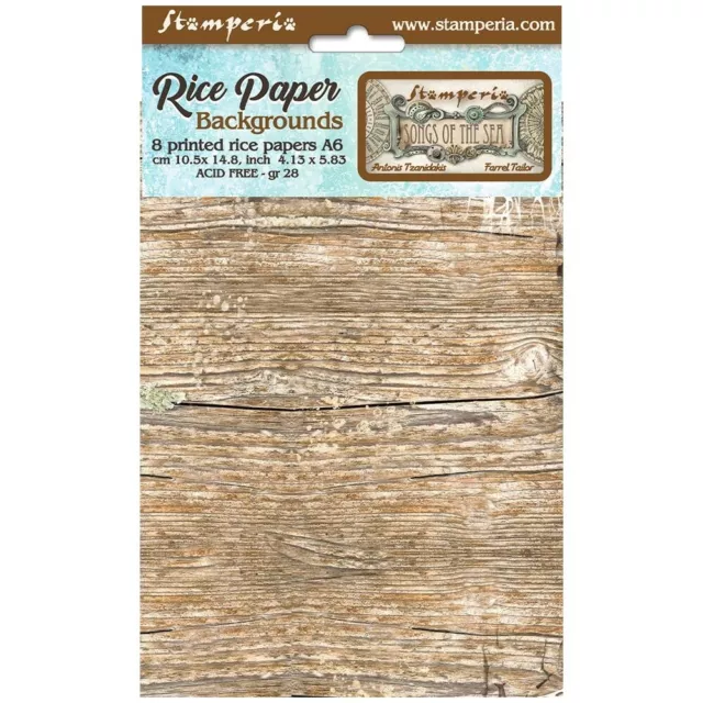 3 Pack Stamperia Assorted Rice Paper Backgrounds A6 8/Sheets-Songs Of The Sea FS