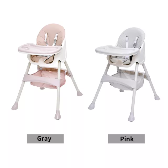 Baby High Chair Infants Folding Convertible Removable Tray Adjustable Seat