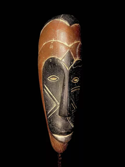 African Tribal Face Mask Wood Hand Carved Festival Mask, Fang Peoples Gabon 3099