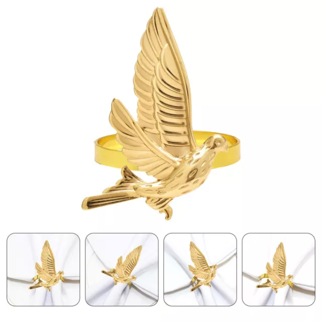 4pcs Pigeon Napkin Buckles Party Banquet Napkin Buckle for Dining Table