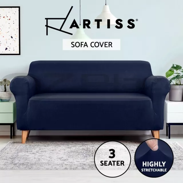 Artiss Stretch Sofa Cover Couch Slipcover 3 Seater Lounge Protector Navy