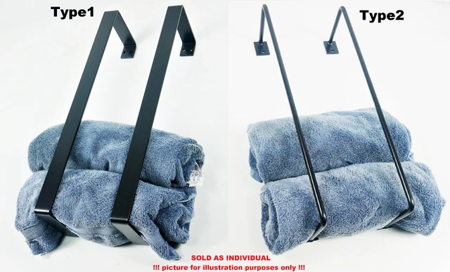 Wall Mounted Towel Holder Shelf Bathroom Storage Rack Rail Bar Stand Industrial