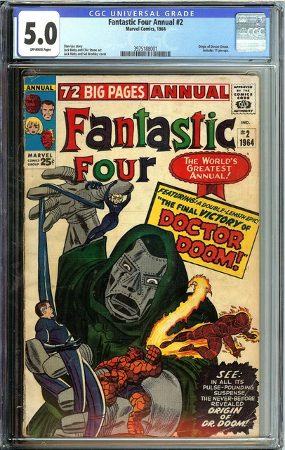 Fantastic Four Annual #2 Cgc 5.0 Ow Pages // Origin Of Doctor Doom Marvel 1964