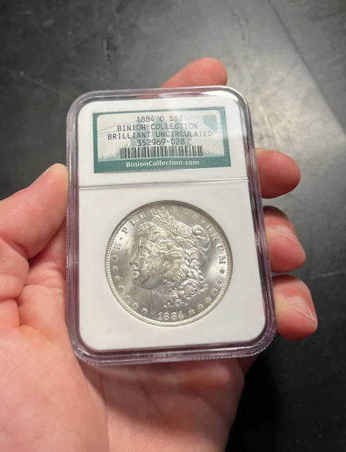 1884-O NGC Brillian Uncirculated Binion Collection Morgan Dollar