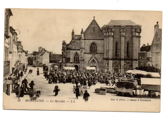 CPA - 61 - MORTAGNE - Le Marché - animée - vierge