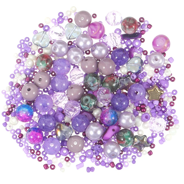 2 Bags Mixed Bead Suit Assorted Glass Beads Bracelet Making Kit Adults Beaded