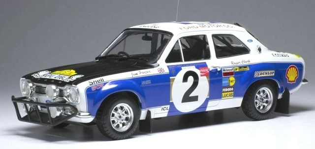 IXO 1/18 – Ford Escort MK1 RS1600 1974 Bleu/blanc – Modèle Diecast Neuf