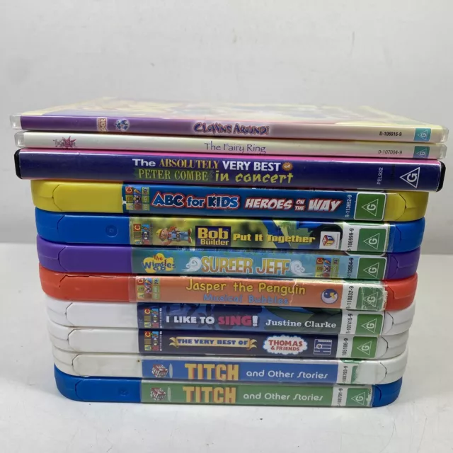 11 LOT CHILDRENS DVD's Wiggles, Thomas, Titch, Postman Pat, Fairies ...