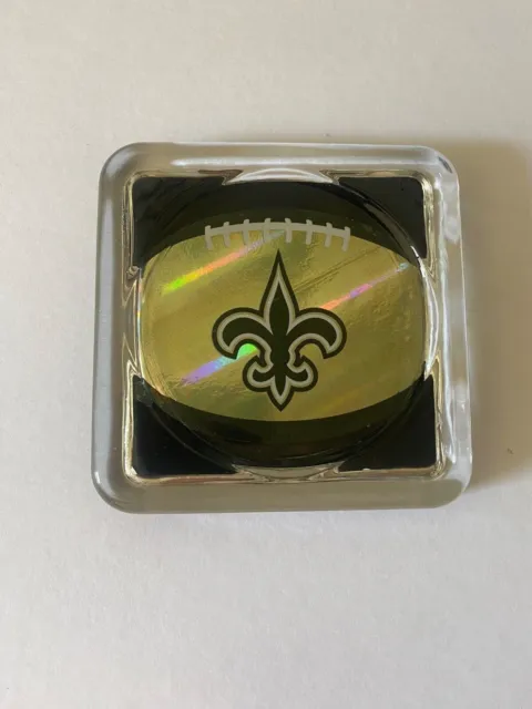 New Orleans Saints Vintage Heavy Glass Coaster