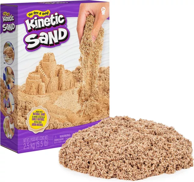 Kinetic Sand 2.5kg All-Natural Brown Sensory Toys for Mixing Molding & Creating