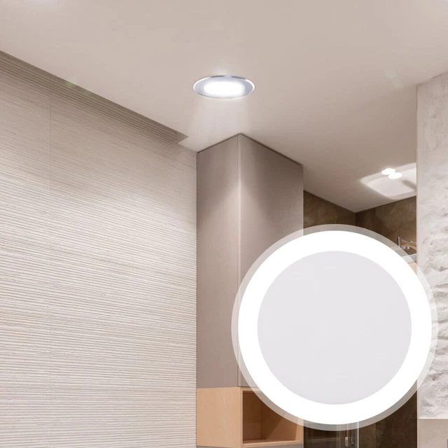 6 Pezzi Piastre Diffusore Paralume - Antiabbagliamento Per Faretti A Soffitto, Materiale PC Bianco - Foto 2