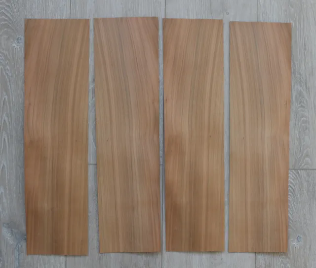 Сherry 6 wood veneer sheets ~47 x 12 cm (~18.5 x 4.72") ~0.6 mm ~1/42"
