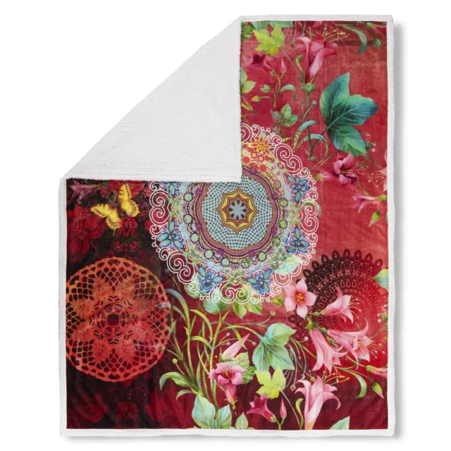HIP WOHNDECKE PLAID NOVALI 6287 130x160 cm Mandala rot Blumen Mandala bunt  EUR 39,95 - PicClick DE