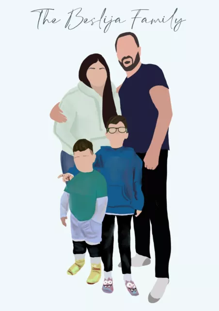 Digital Art Portrait Custom Faceless Illustration Personalised Gift - FILE ONLY