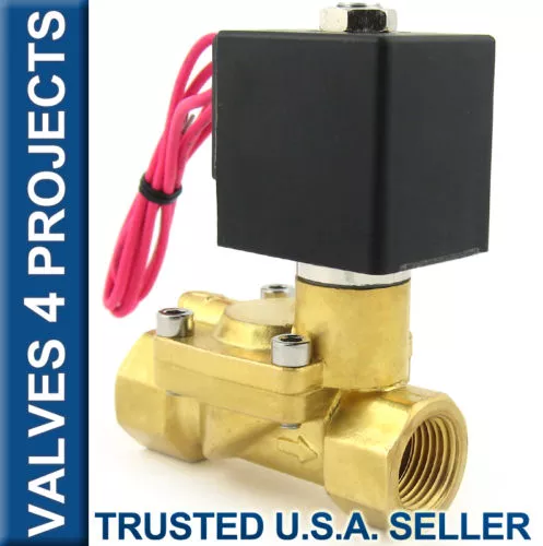 1/2" 110V/120V AC 230 PSI Electric Solenoid Valve Brass FKM/VITON B22V