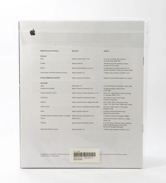 VINTAGE APPLE IBOOK G4 Getting Started User Guide Manual 2003 New ...