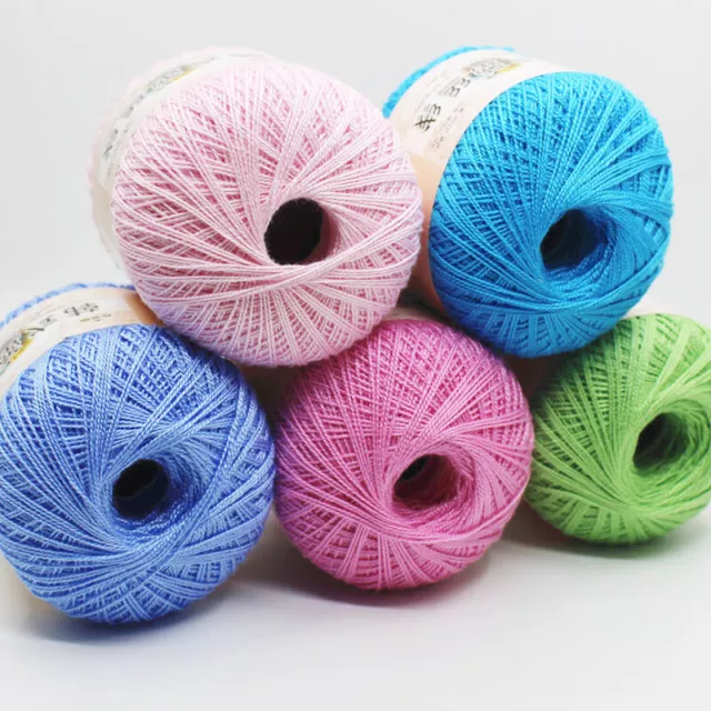 Mercerized Cotton Cord Thread Yarn Embroidery Crochet Knitting Lace Threads UK