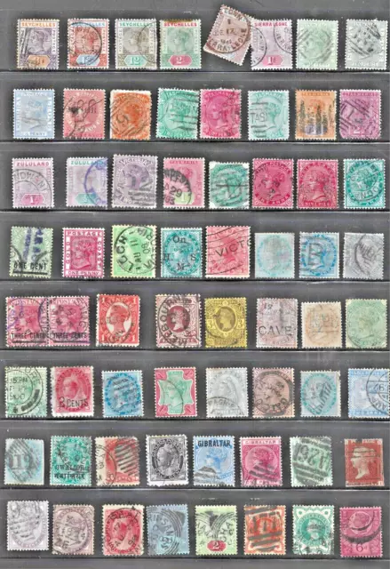 queen victoria stamps from around the world x64 mixed values as scan