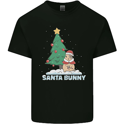 Funny Christmas Santa Bunny Mens Cotton T-Shirt Tee Top