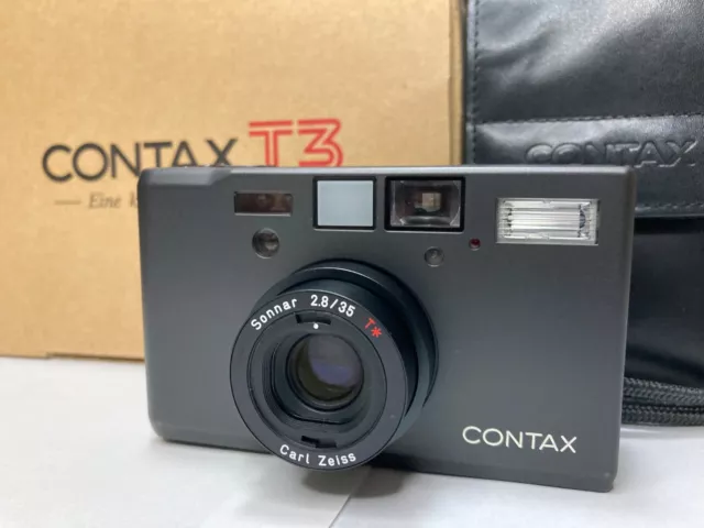 【NEAR MINT+++ in Box】 Contax T3 Titan Black 35mm Point & Shoot Film Camera JAPAN