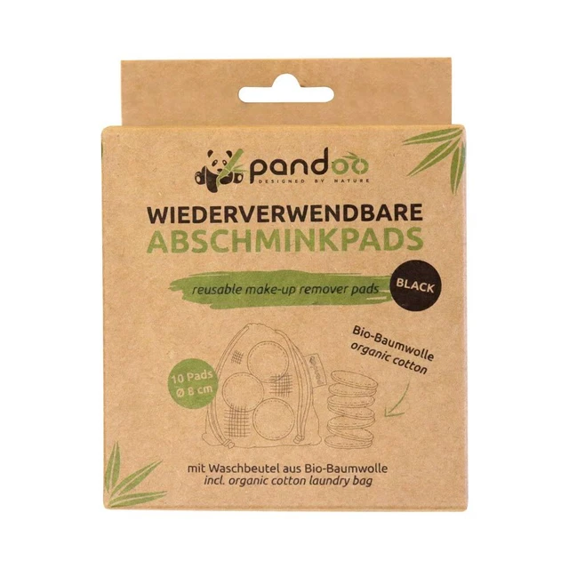 Abschminkpads Bio-Baumwolle schwarz 10 Stück