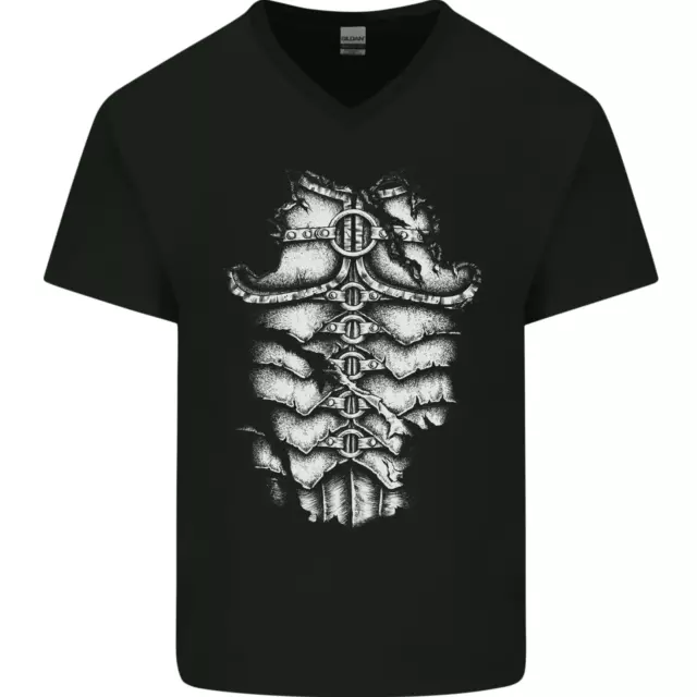 Roman Armour Fancy Dress Warrior Gym MMA Mens V-Neck Cotton T-Shirt