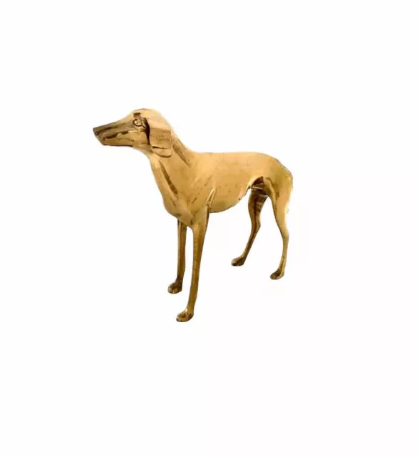 Dog Figurine Whippet Greyhound Standing Statue Vintage Laquard Brass Decor