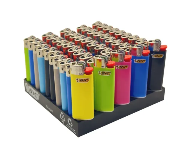 50x Mini BIC Lighters Various Colour Box of 50. FREE SHIPPING