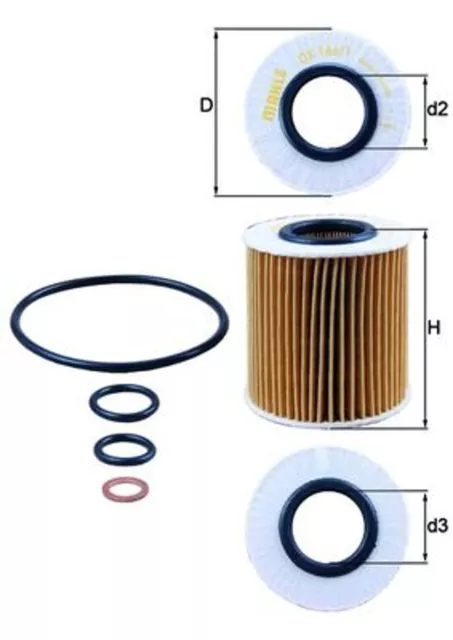 Ölfilter MAHLE OX 166/1D Filtereinsatz für BMW E87 E81 E46 E91 E90 E84 Z4 E83 X1