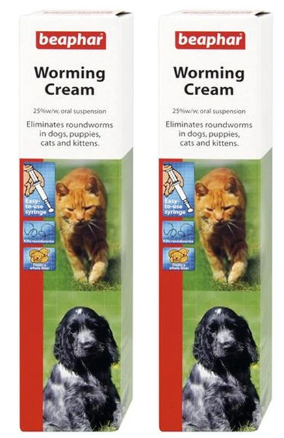 Beaphar Worming Syrup Worming Cream Dogs Puppy Dewormer Roundworm Treatment Pups