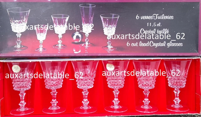 Cristal d'Arques 6 verres a vin blanc ou a porto en cristal modèle tuilerie